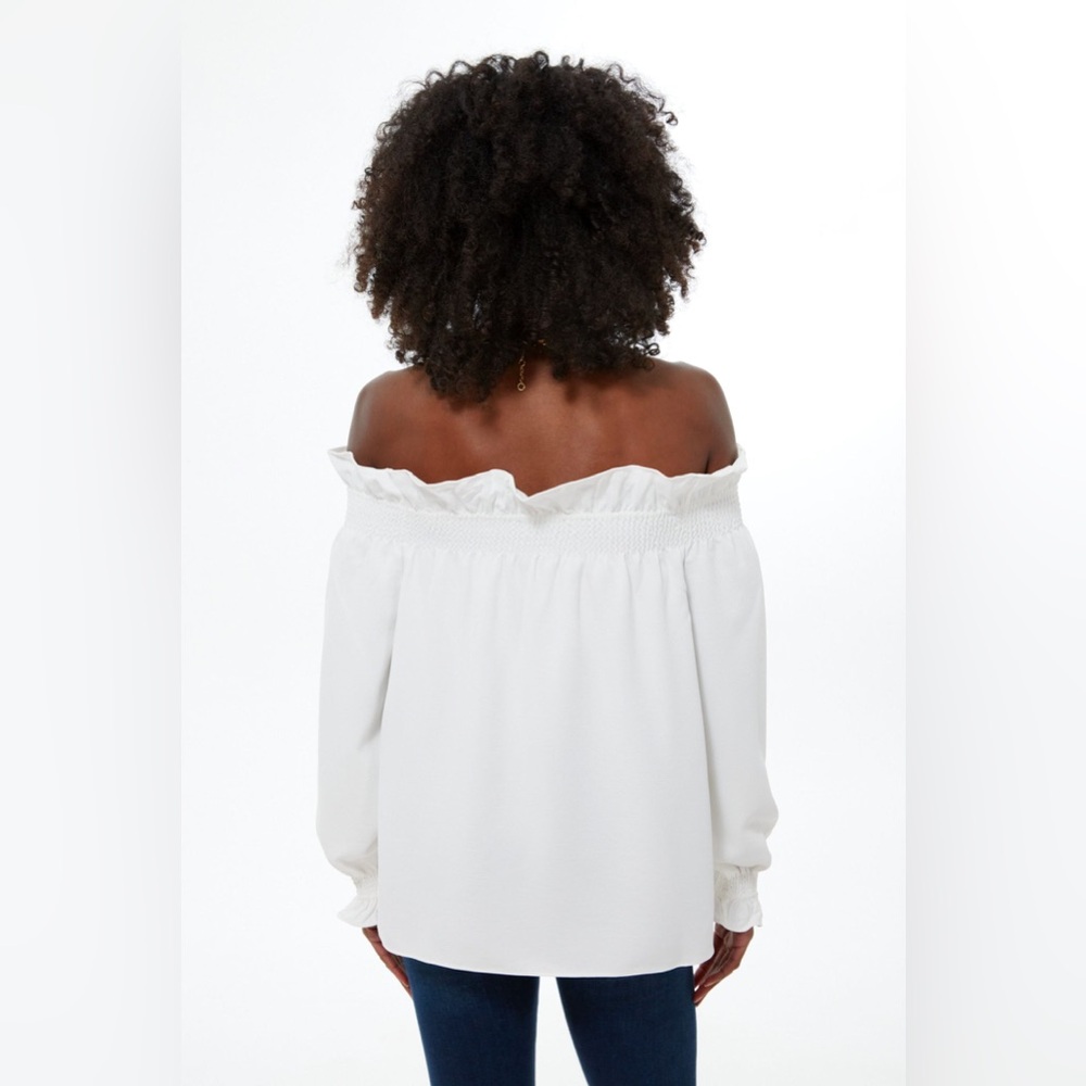 TUCKERNUCK White Off the Shoulder Marguerite Blouse NWT - Picture 4 of 14